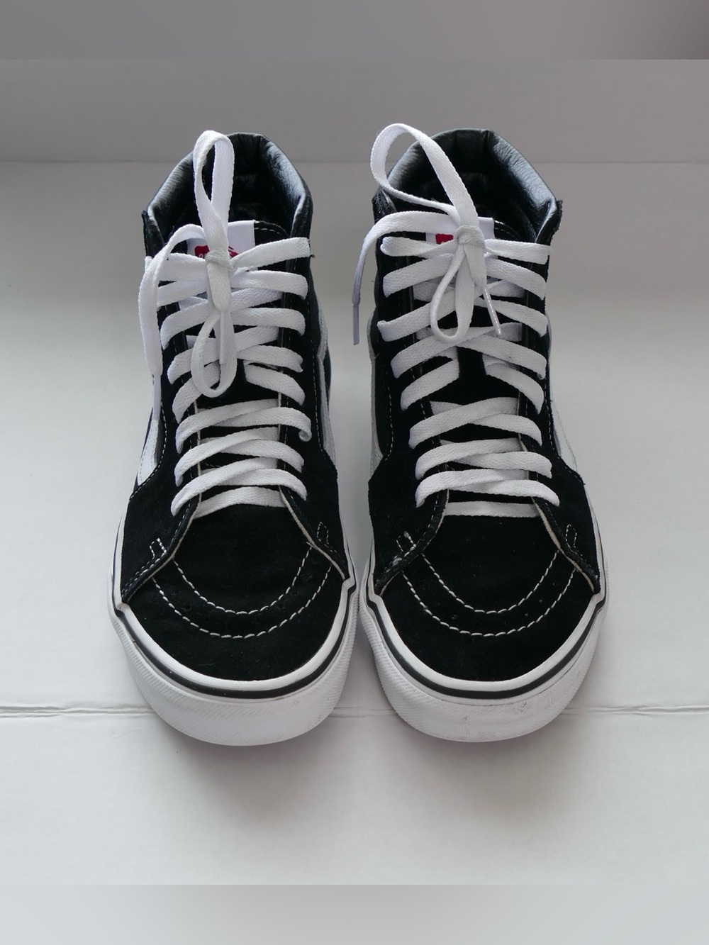 Vans Black and White High-Top Skate Sneakers